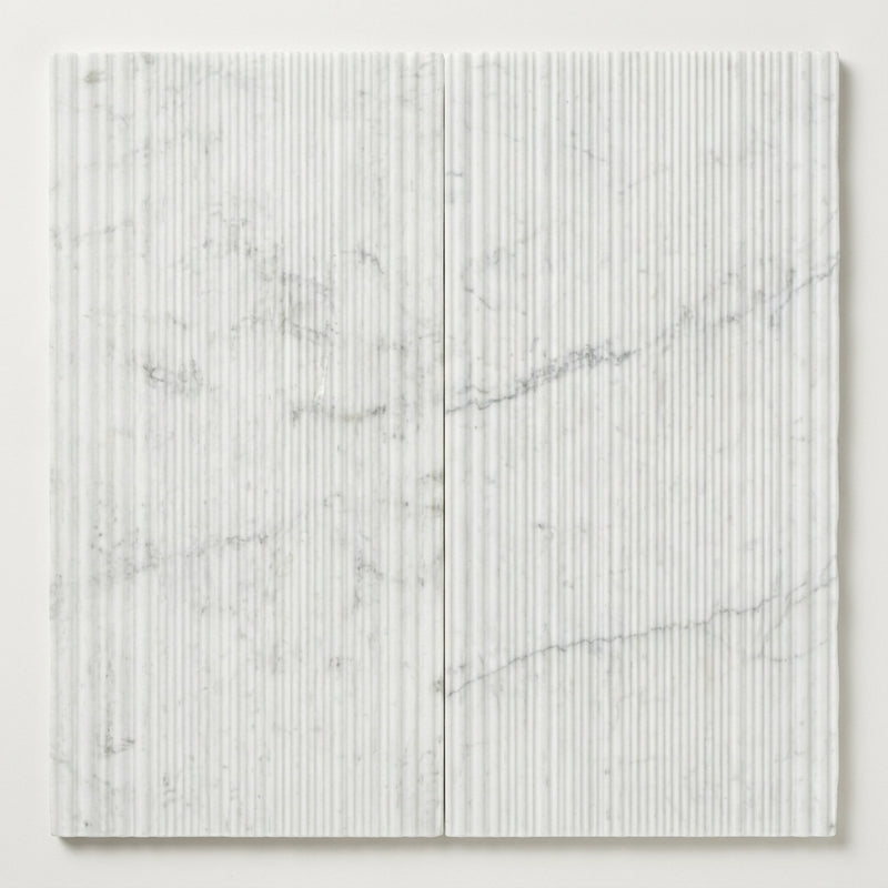 Carrara Bamboo White Marble Tile 12x24