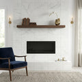 Carrara Bamboo White Marble Tile 12x24 — Living Room fireplace surround