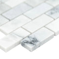 Carrara Classique Brick 1x2 Honed Marble Mosaic Tile