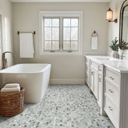 Carrara Classique Brick 1x2 Honed Marble Mosaic Tile