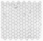 Carrara Premium 3x3 Hexagon Pre Matte Marble Look Porcelain Mosaic