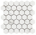 Carrara Premium 2x2 Hexagon Pre Matte Marble Look Porcelain Mosaic