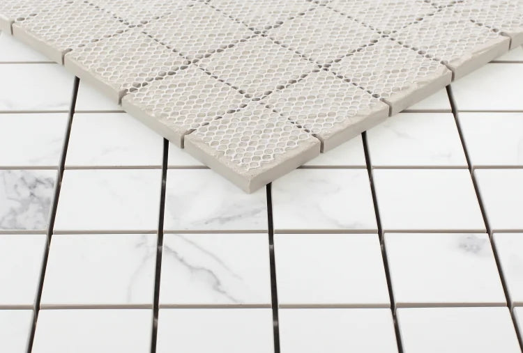 Carrara Premium 2x2 Pre Matte Marble Look Porcelain Mosaic