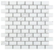Carrara Premium Brick Pre Matte Marble Look Porcelain Mosaic
