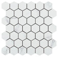 Carrara Premium Hexagon Pre Polished Marble Look Porcelain Mosaic