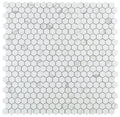 Carrara Premium Hexagon Pre Polished Marble Look Porcelain Mosaic