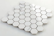 Carrara Premium Hexagon Pre Polished Marble Look Porcelain Mosaic