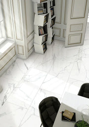 Carrara Premium 12x24 Pre Matte Marble Look Porcelain Tile