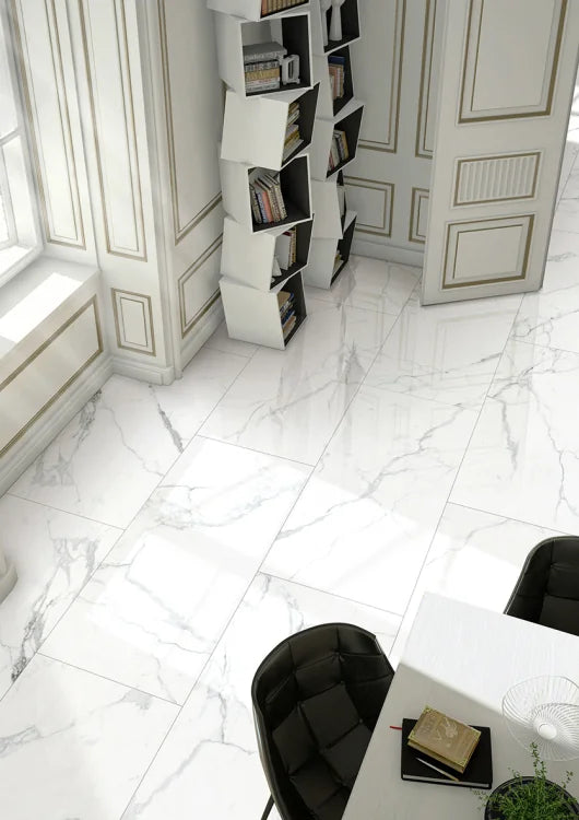 Carrara Premium 12x24 Pre Matte Marble Look Porcelain Tile