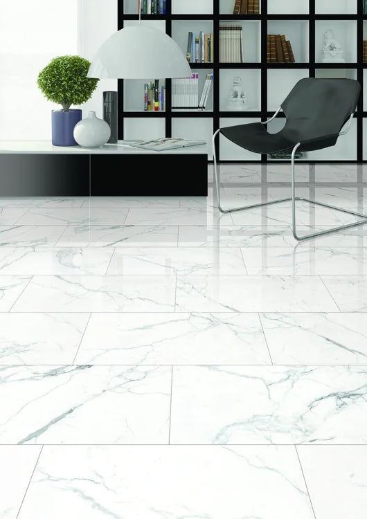 Carrara Premium 12x24 Pre Matte Marble Look Porcelain Tile