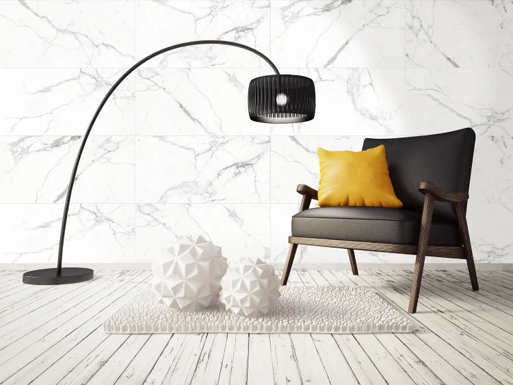 Carrara Premium 12x24 Pre Matte Marble Look Porcelain Tile