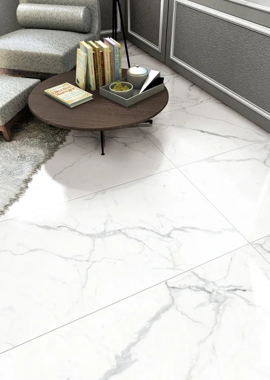 Carrara Premium 12x24 Pre Matte Marble Look Porcelain Tile