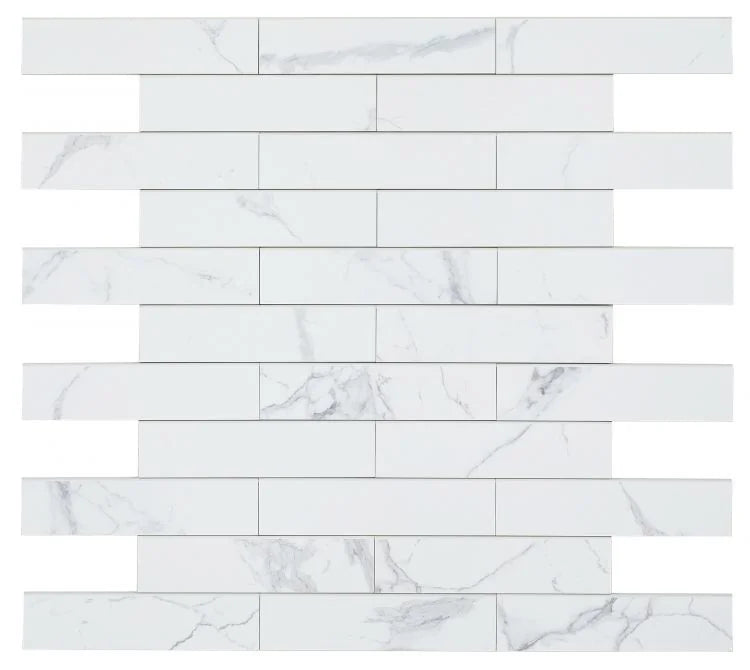 Carrara Premium 3x12 Bullnose Pre Polished Marble Look Porcelain Trim