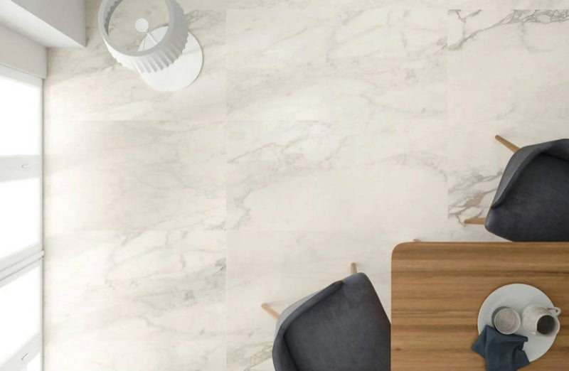 Carrara Select 2.0 Carrara Zebrino 24x48 Polished Porcelain Tile