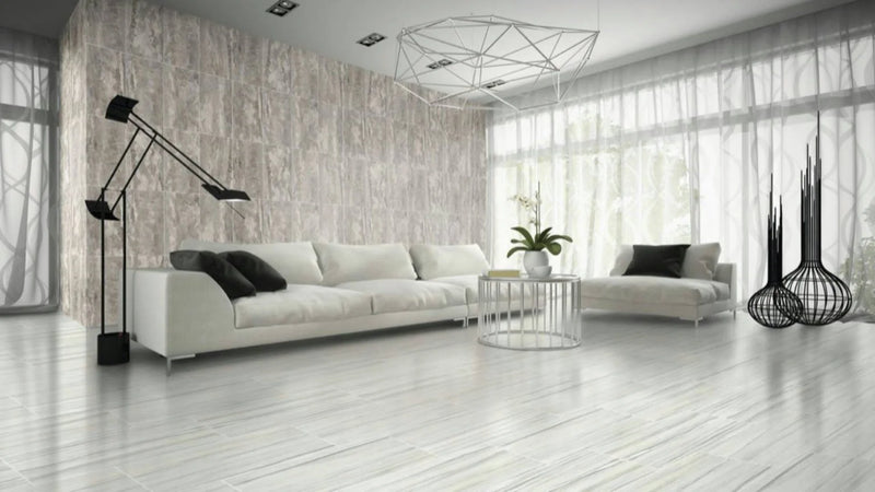 Carrara Select 2.0 Carrara Zebrino 24x48 Polished Porcelain Tile
