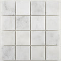Carrara Whie 2x2 Honed Marble Square Mosaic close-up
