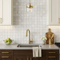 Carrara Whie 2x2 Honed Marble Square Mosaic — Kitchen backsplash