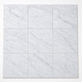 Carrara White 12x12 Honed Veined Marble Tile close-up