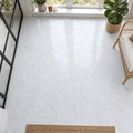 Carrara White 12x12 Honed Veined Marble Tile — Sunroom floor