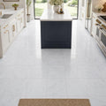 Carrara White 12x12 Polished Veined Marble Tile — Kitchen floor