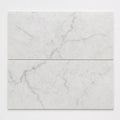 Carrara White 12x24 Polished Marble Tile close-up