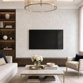 Carrara White 12x24 Polished Marble Tile — Living Room feature wall