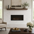 Carrara White 12x24 Polished Marble Tile — Living Room fireplace surround