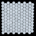 Carrara White Approx 12x12 Hexagon 1" Polished Marble Mosaic