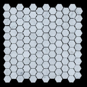 Carrara White Approx 12x12 Hexagon 1" Polished Marble Mosaic