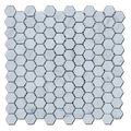 Carrara White Approx 12x12 Hexagon 1" Polished Marble Mosaic