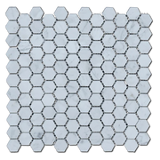 Carrara White Approx 12x12 Hexagon 1" Polished Marble Mosaic