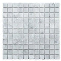 Carrara White 1x1 Honed Veined Marble Mosaic