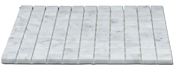 Carrara White 1x1 Honed Veined Marble Mosaic