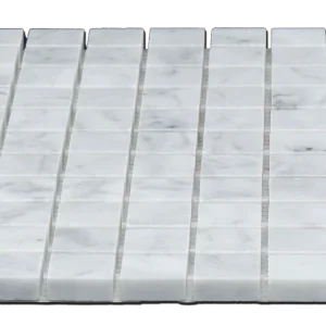 Carrara White 1x1 Honed Veined Marble Mosaic