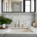 Carrara White 2" Hexagon Honed Pattern Marble Mosaic Tile