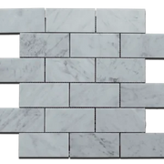 Carrara White Brick Straight Edge 2x4 Polished Marble Mosaic