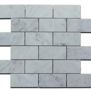 Carrara White Brick Straight Edge 2x4 Polished Marble Mosaic