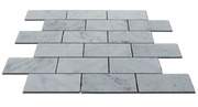 Carrara White Brick Straight Edge 2x4 Polished Marble Mosaic