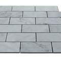 Carrara White Brick Straight Edge 2x4 Polished Marble Mosaic