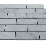 Carrara White Brick Straight Edge 2x4 Polished Marble Mosaic