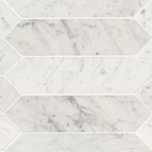 Carrara White 3x12 Picket Honed Marble Tile