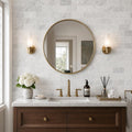 Carrara White 3x6 Honed Marble Tile — Bathroom wall