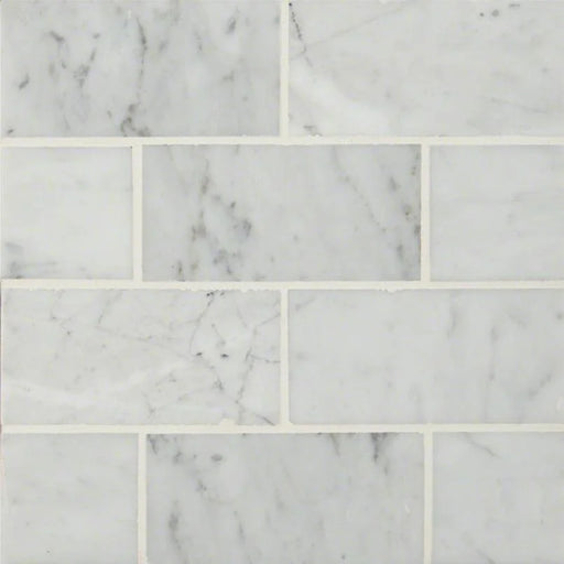Carrara White 3x6 Polished Marble Tile