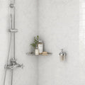 Carrara White 3x6 Polished Marble Tile — Bathroom shower wall