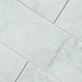 Carrara White 4x12 Honed Marble Tile