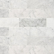 Carrara White 4x12 Honed Marble Tile