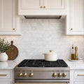 Carrara White 4x12 Honed Marble Tile — Kitchen backsplash