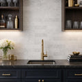 Carrara White 4x12 Honed Marble Tile — Wet Bar backsplash