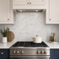 Carrara White 4x12 Polished Marble Tile — Kitchen backsplash