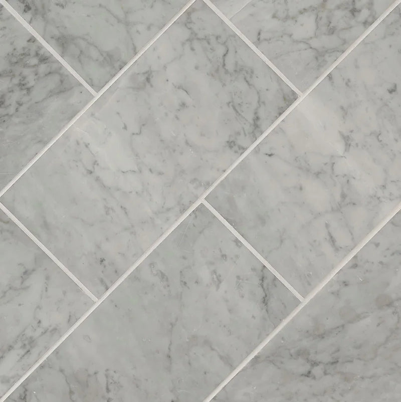 Carrara White 6x12 Polished Marble Tile